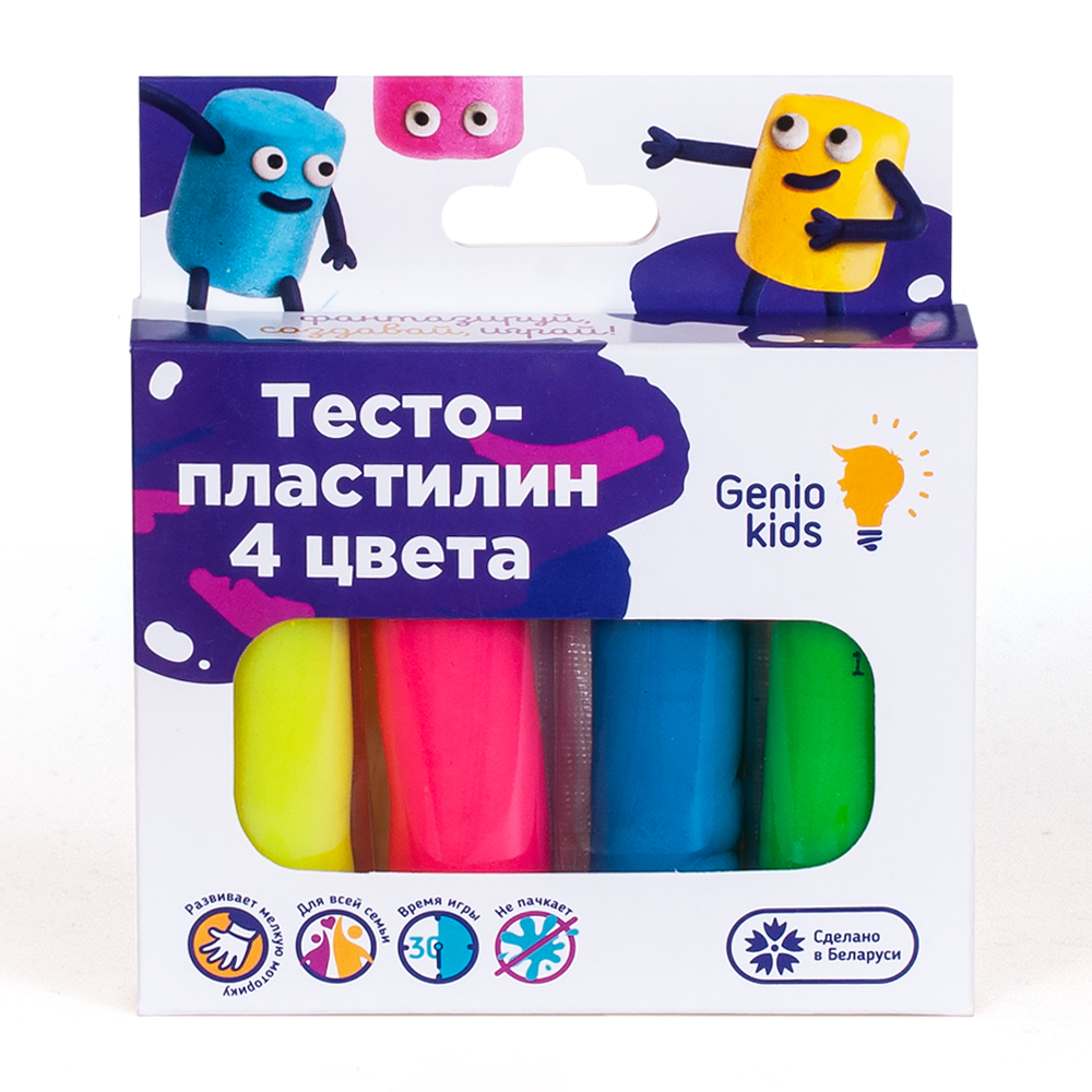 Тесто-пластилин 04цв. GENIO KIDS 