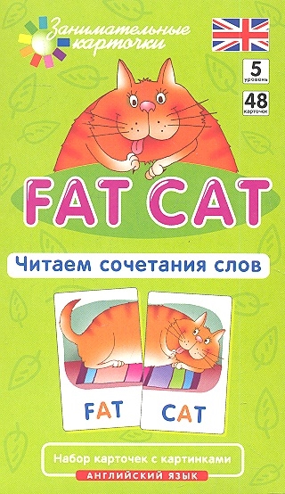 Английский язык - 5. Толстый кот (Fat Cat). Читаем сочетания слов. Level 5. Набор карточек (Клементьева Т.Б.)