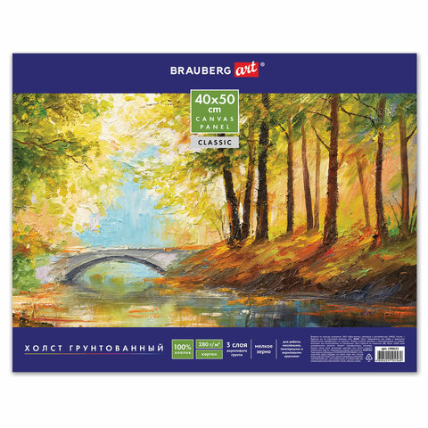 Холст на картоне 40х50см. BRAUBERG ART 
