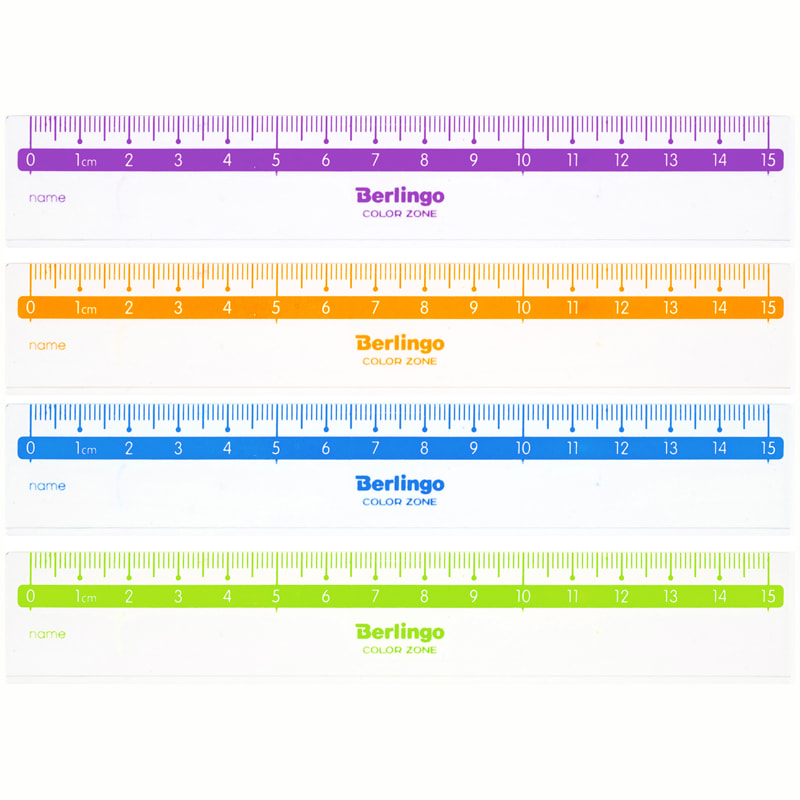 Линейка пластиковая 15см. BERLINGO 