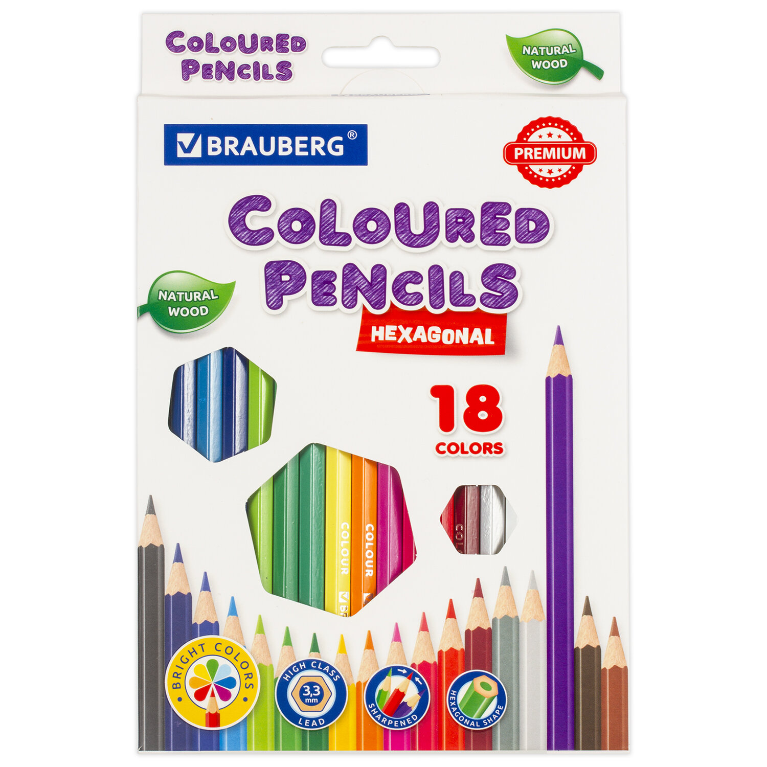 Карандаши 18цв. BRAUBERG 