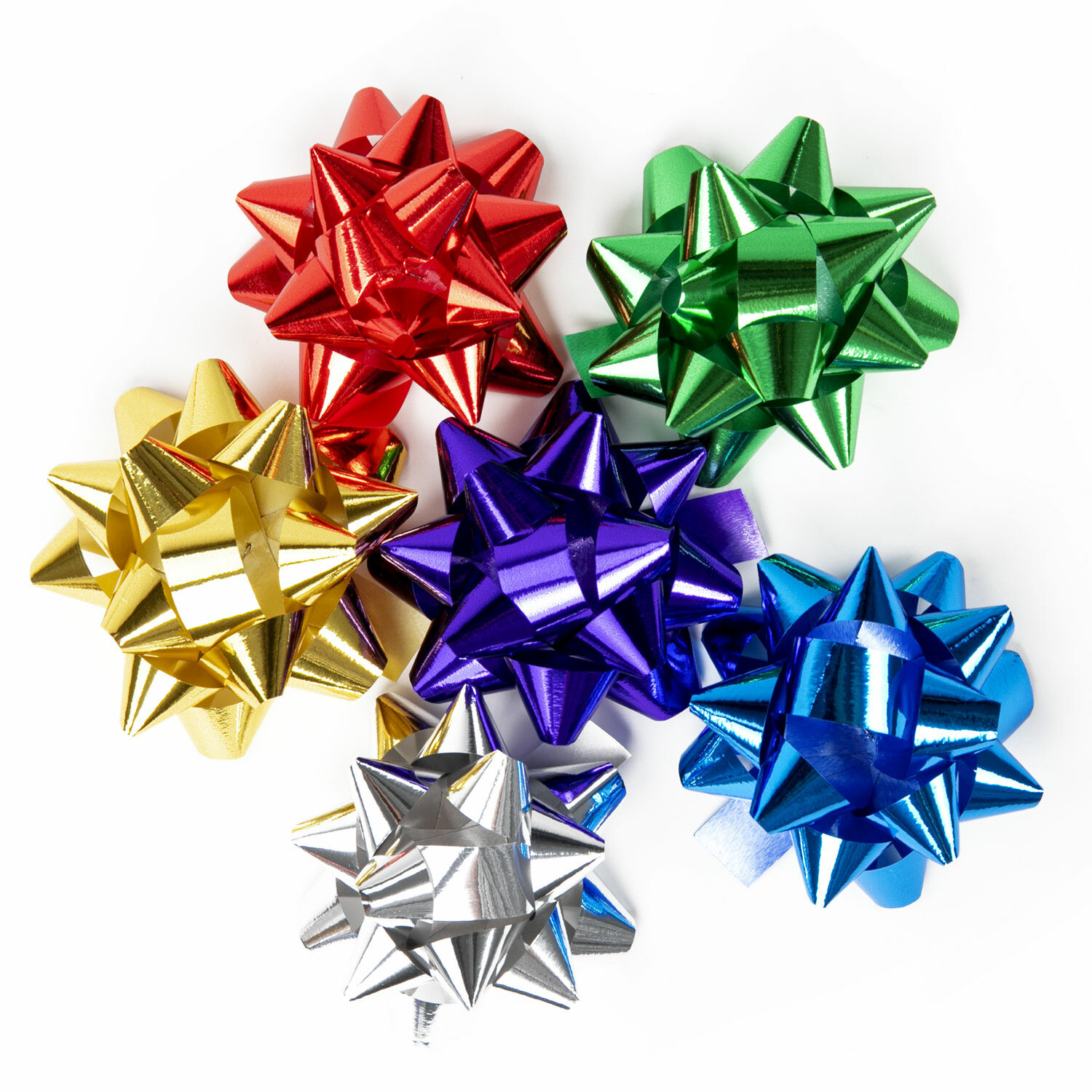 Бант-звезда для подарка Ø 7.5см. ЗОЛОТАЯ СКАЗКА металлизированные цвета ассорти (591842)