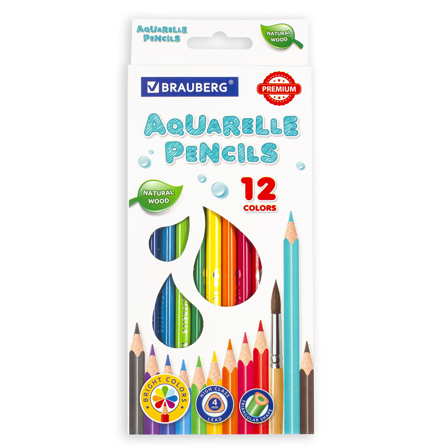 Карандаши акварельные 12цв. BRAUBERG 