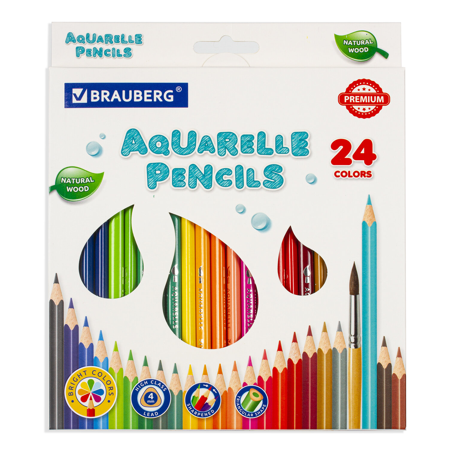 Карандаши акварельные 24цв. BRAUBERG 