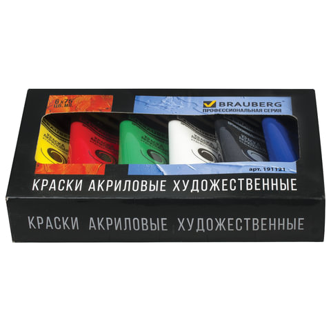 Краски акриловые 06цв. BRAUBERG ART 