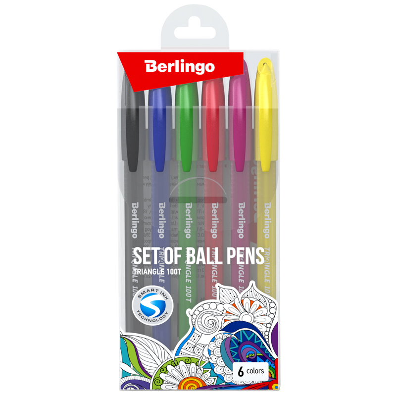 Ручки шариковые 06цв. BERLINGO 