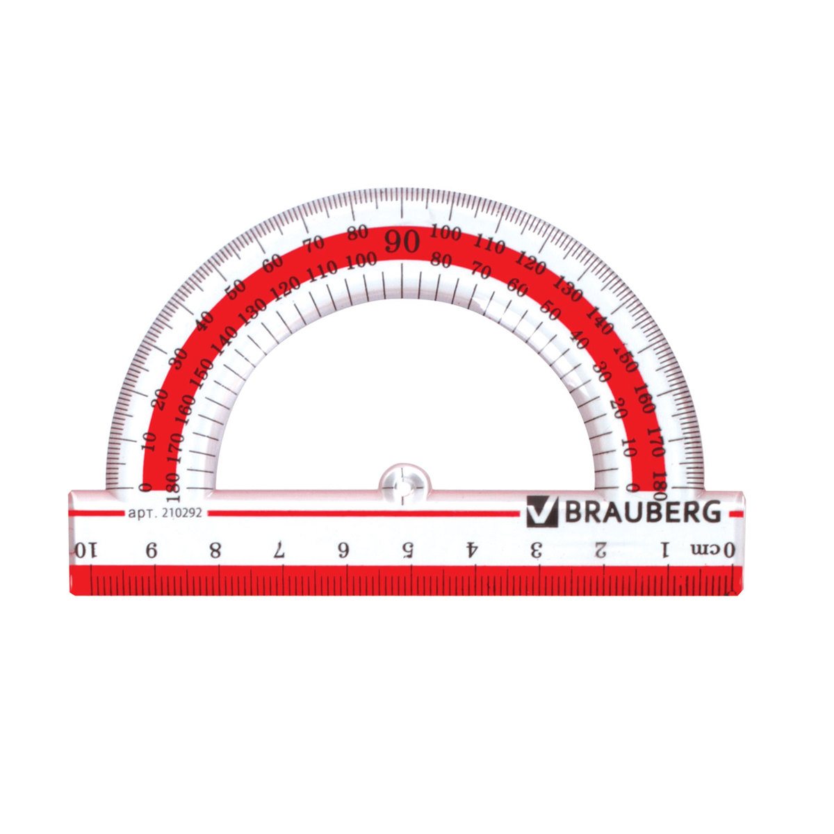 Транспортир 180°/10см. BRAUBERG 